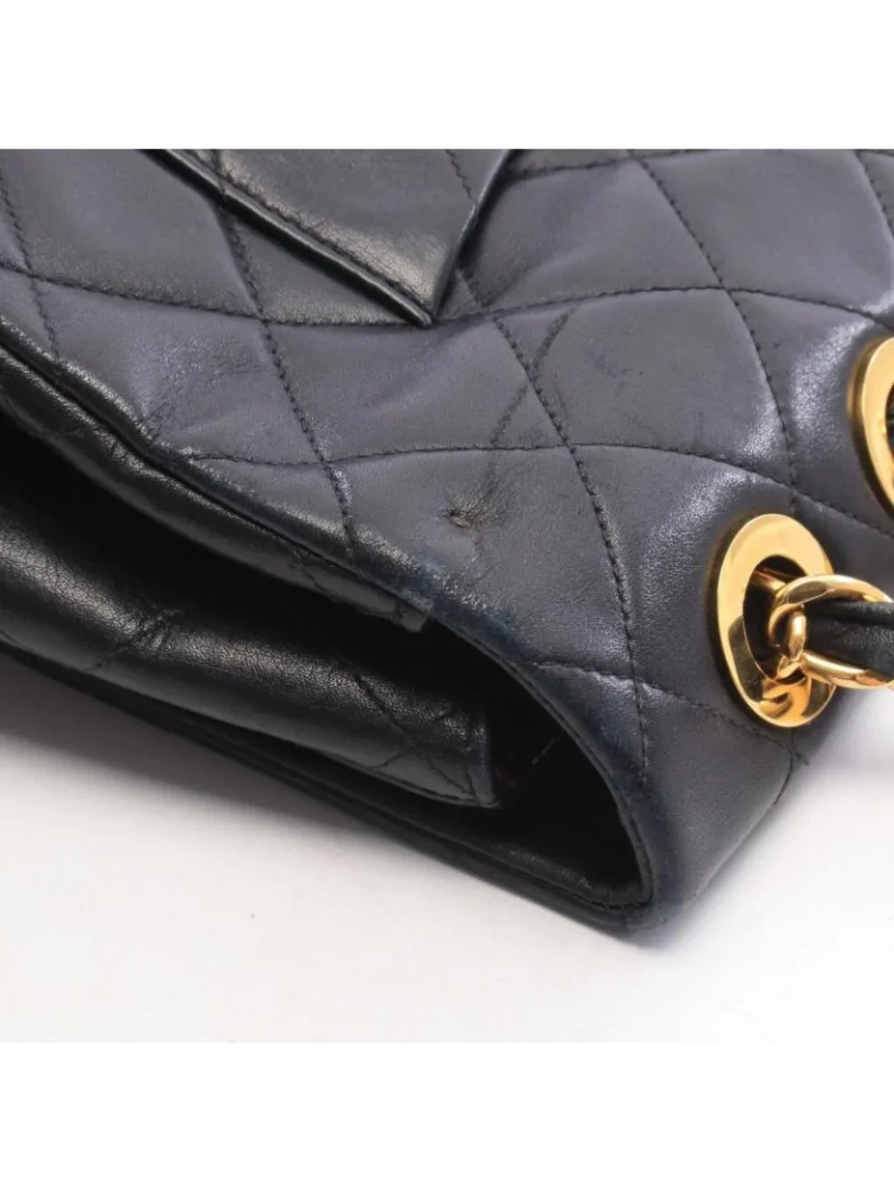 Chanel Shoulder Bag Maxi Quilted 34 Black Lambskin Chain